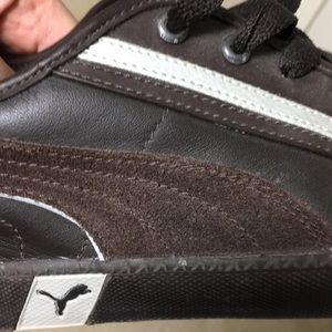 Puma chocolate brown and white mens shoes